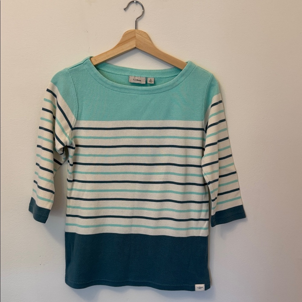 L.L.Bean French Sailor Boatneck 3/4. Style Beach.